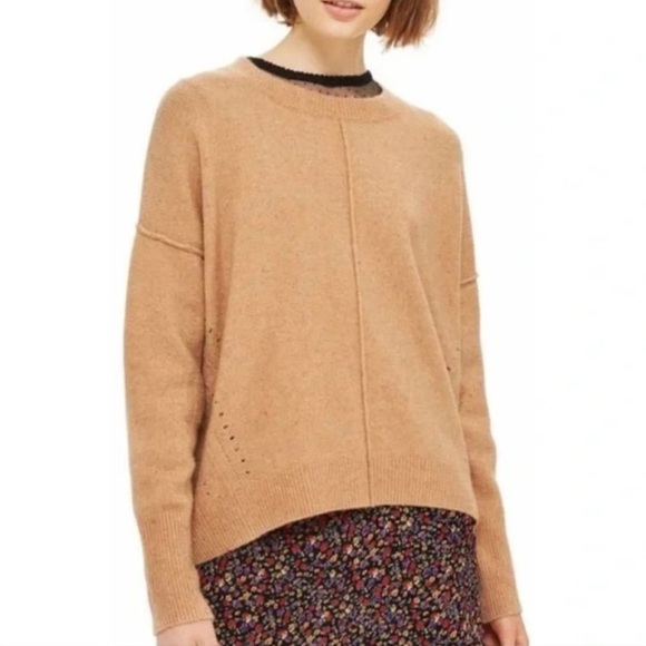 Topshop Tan Pointelle Speckled Pullover Sweater - 4 - Picture 11 of 11